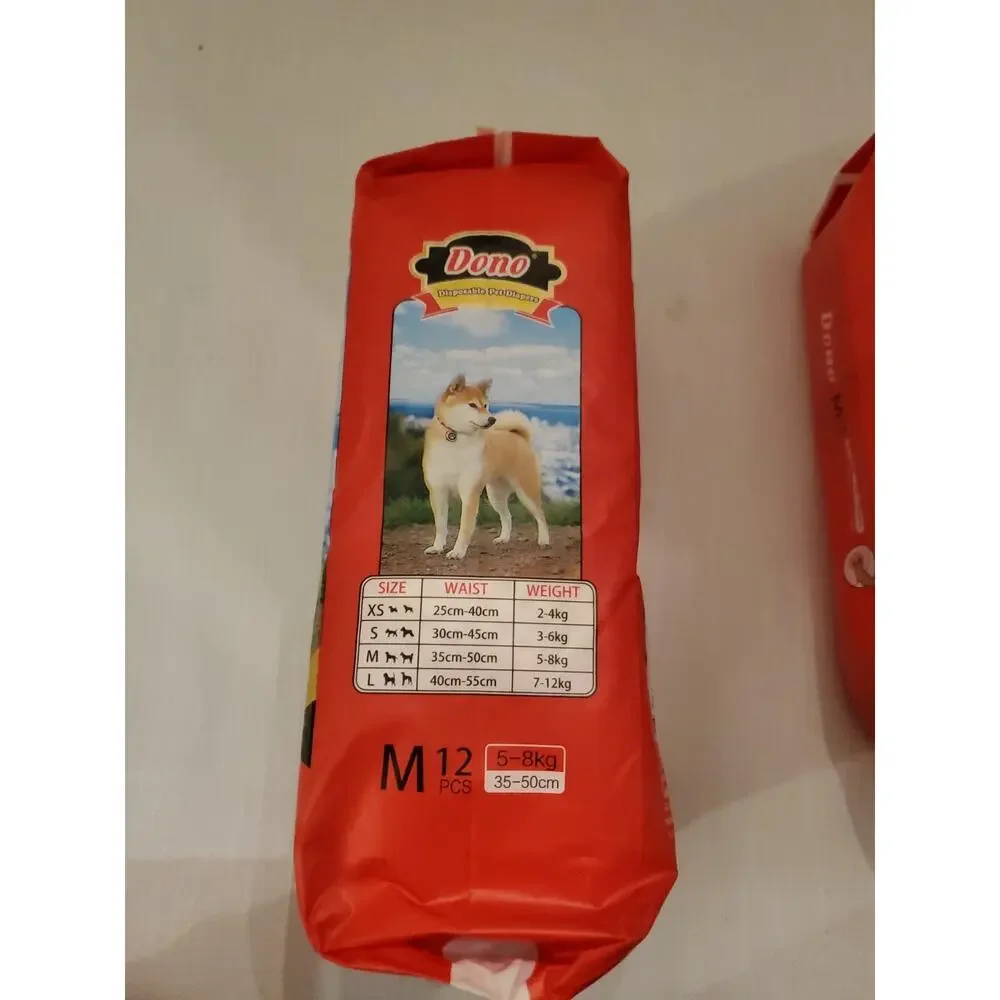 Dono Disposable Pet Diapers for Dogs | 12 pack Medium NEW
